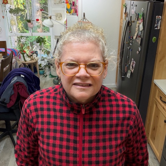 Lands' End Red and Black Plaid Jacket - Picture 2 of 4